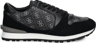 Guess Co monogram-print sneakers - men - Suede/Cotton/Rubber/Polyurethane - 40 - Black