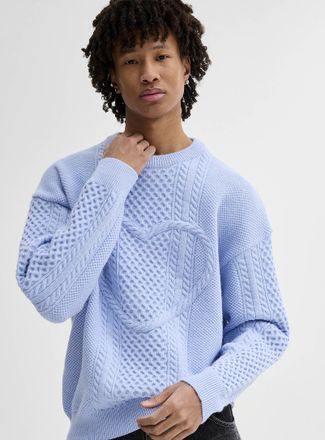 Djab Mens Heart cable-knit sweater Imported from Seoul