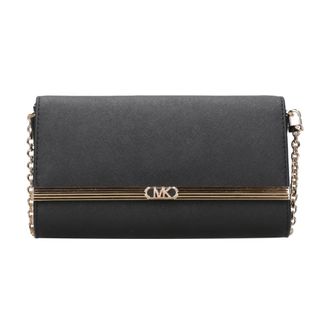Michael Kors Zwarte Saffiano Leren Schoudertas - Dames - Schoudertassen - Zwart - ONE Size - Leer - Tassen