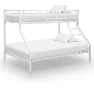 Berkfield Home Bunk Bed Frame White Metal 140x200 cm/90x200 cm