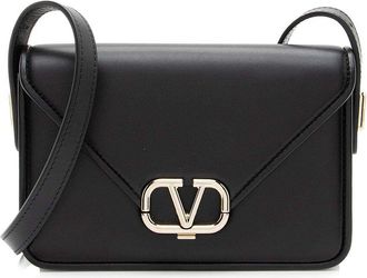 Valentino Black Calfskin Letter Small Shoulder Bag (Authentic Pre-Loved)