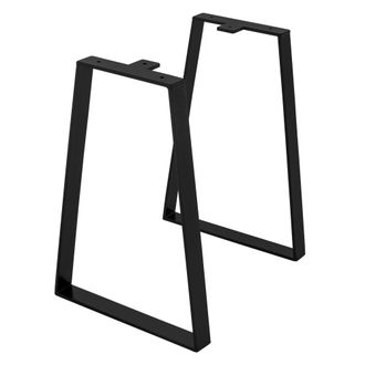ML Design 2x patas de mesa o banco industrial 28,5 x 40,5 cm negro trapezoidal