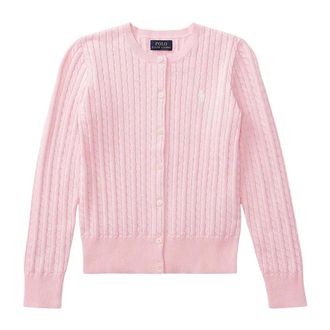 Polo Ralph Lauren Truien & Vesten, Dames, Roze, S, Katoen, Katoenen Cardigan Met Logo