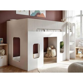 Flair Lino Playhouse Mid Sleeper Bed in White | Size: Single