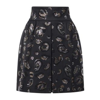 Genny Gonna in lana con strass - - Skirts - Donna - Nero - S