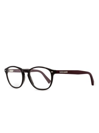 Ermenegildo Zegna round-frame glasses - men - Acetate - One Size - Red