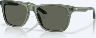 Costa Unisex Keramas Polarized Squared Sunglasses In Algae Green Gray
