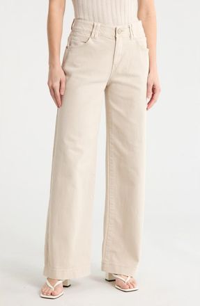 Democracy High Waist Wide Leg Jeans in Washed Linen at Nordstrom Rack, Size 10