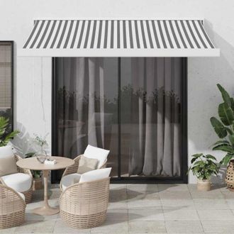 vidaXL Vidaxl - Toldo Retr&aacute;ctil Aluminio Y Tela Antracita Y Blanco 3,5x2,5 M