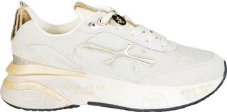 Premiata Gold Animal Print Accent Low-Top Sneakers