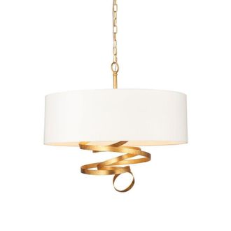 Netlighting SANREMO Dimmable 3 Light Stylish Indoor Fabric Ceiling Pendant in White
