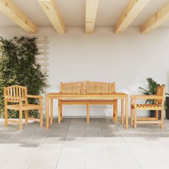 vidaXL Juego De Comedor Para Jard&iacute;n 4 Piezas Madera Maciza De Teca Vidaxl