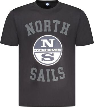 North Sails Zwarte Katoenen Heren T-Shirt Avontuur - Heren - T-shirts - Zwart - XL - Katoen - Tops