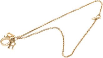 Dior Pre-owned Dior Gold Plated Strass Logo Pendant Necklace Ladies 9IHZL9GP9THLZYPS