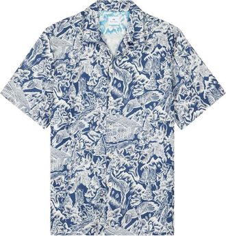 Paul Smith Overhemd met revere-kraag en Chalet-print - Blauw