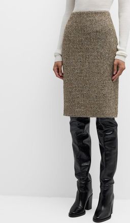 A.L.C. Cara Straight Houndstooth Skirt