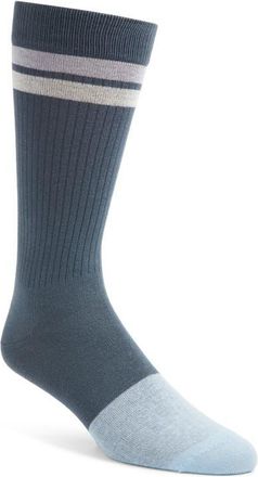 Nordstrom Ribbed Cotton Blend Athletic Socks in Blue Orion at Nordstrom
