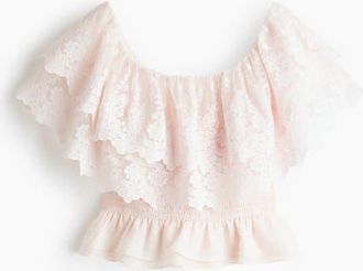H&M Flounced Off-the-shoulder Top in Light Pink at Nordstrom, Size X-Small