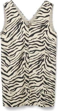 Sofie Schnoor Kleedjes, Dames, Veelkleurig, S, Katoen, Zebra Print Jurk Lichtgeel