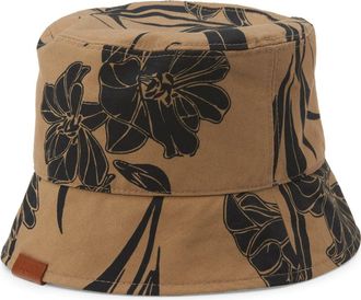 Moncler Reversible Bucket Hat in Dark Beige Print at Nordstrom, Size Large
