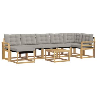 vidaXL Conjunto De Sof&aacute;s De Exterior 8 Pcs Blanco Y Gris Claro Vidaxl