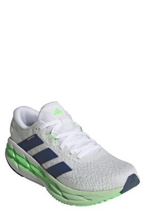 adidas Gender Inclusive Adistar 4 Running Shoe in White/Tech Indigo/Lime Burst at Nordstrom, Size 11.5