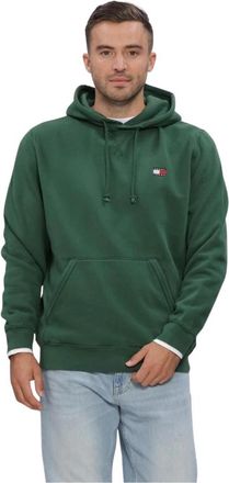 Tommy Jeans TJM REG Badge Hoodie EXT - Heren - Hoodies - Groen - L - Katoen - Hoodies & sweatvesten