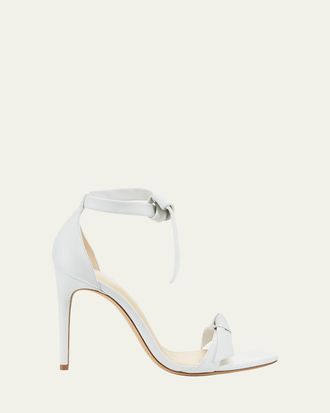 Alexandre Birman Clarita Knotted Leather High-Heel Sandals, White