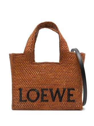 Loewe Front Tote raffia shopper - Bruin