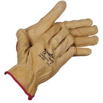 cofan Cofan - Guantes De Piel De Vacuno Amarillos Repelentes Al Agua T-10 (bl&iacute;ster 12 Pares)