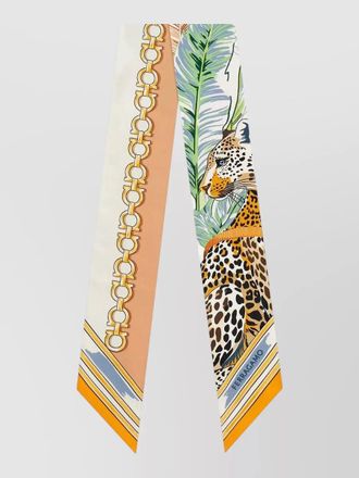 Ferragamo felini print silk bandeau scarf