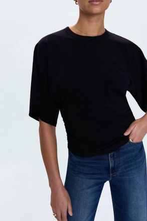 Pistola Denim Veronica Short Sleeve Top In Black