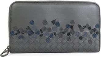 Bottega Veneta Pre-owned Wallets, female, Gray, Size: ONE SIZE Pre-owned Leather wallets