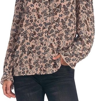 Elan Ruffle Collar Top In Yellow