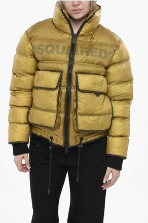 Dsquared2 Quilted Utility Puffer Jacket With Vintage Effect size 38