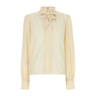 Valentino Garavani Blouses, female, Yellow, Size: S Embroidered Top | Blouse