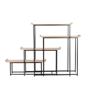 Zuiver Estanter&iacute;a modular de madera y acero negro