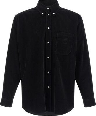 Fendi Corduroy Shirt Camicie Nero-Uomo