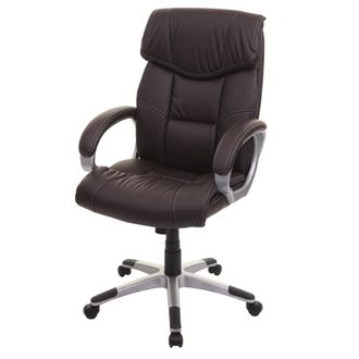 Hhg Hhg - Nunca Usado] Silla De Oficina 052, Silla Giratoria De Direcci&oacute;n, Polipiel, Marr&oacute;n-caf&eacute;