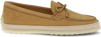 Tod's Instappers van Raffia - Dames - Loafers - Bruin - 40 EU - Schoenen