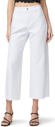 Paige Anessa High Waist Raw Hem Ankle Wide Leg Jeans in Crsp Wht at Nordstrom, Size 23