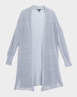 Eileen Fisher Knit Open-Front Long Cardigan