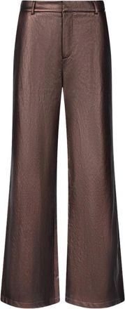 Nukus Nukus - Bodine Broek PU - Dames - Broeken - Bruin - Maat: L Katoen