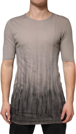 Laneus Gray Two Tone Cotton Round Neck Short Sleeves Mens T-shirt (Pre-Owned)