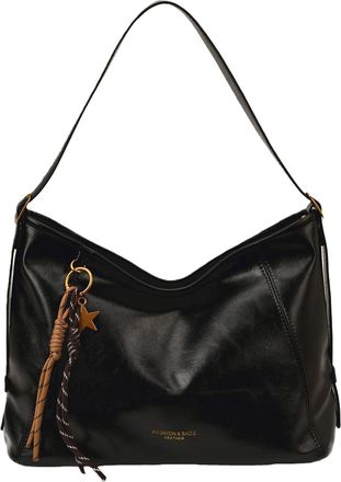 Generic Women Girls PU Leather Underarm Shoulder Bag with Zipper for Daily Use (Black)
