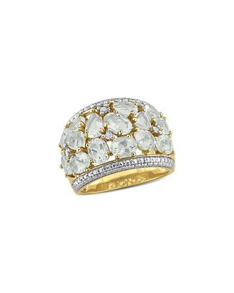Rina Limor Gold-Plated Silver 6.02 ct. tw. Diamond & Green Quartz Ring