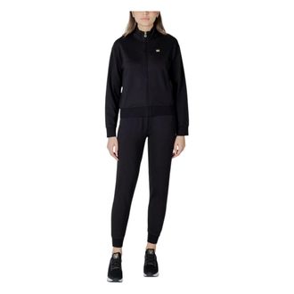 Emporio Armani Training Sets, female, Black, Size: 2XL Core Lady stretch-cotton tracksuit
