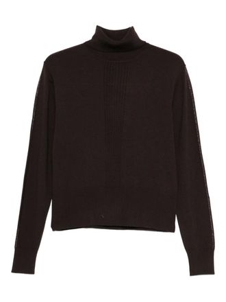 Patrizia Pepe roll-neck sweater - women - Wool - III - Brown