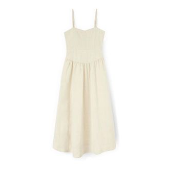 Motivi Midi Kleedjes - Dames - Maxi kleedjes - Beige - S - Linnen - Kleedjes