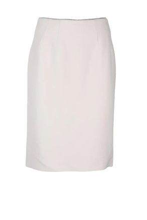 Elisabetta Franchi Stretch Viscose Midi Skirt - Beige